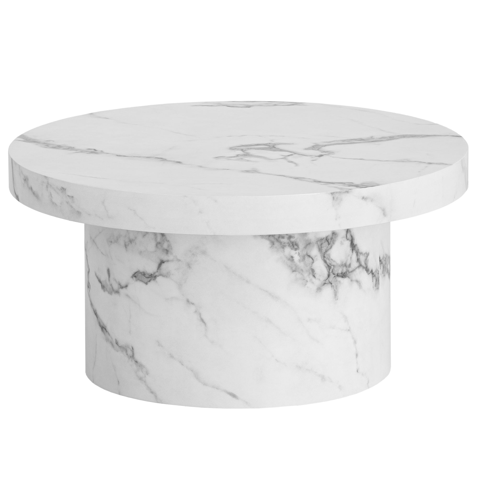 FineBuy Couchtisch 60x60x30 cm Sofatisch Modern, Design Wohnzimmertisch Rund, Loungetisch in Pilz-Form, Kaffeetisch Beistelltisch Klein | Farbe: Schwarz