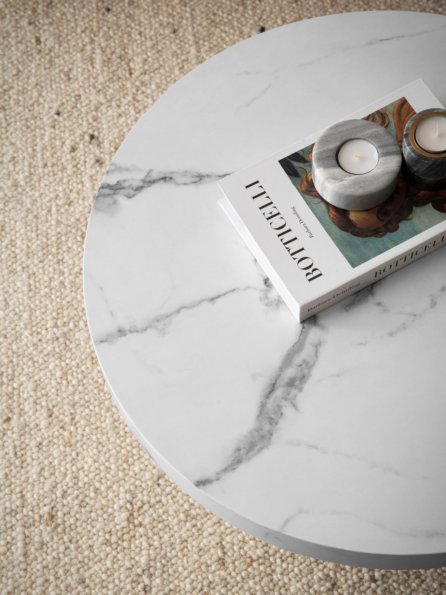 FineBuy Couchtisch 60x60x30 cm Sofatisch Modern, Design Wohnzimmertisch Rund, Loungetisch in Pilz-Form, Kaffeetisch Beistelltisch Klein | Farbe: Schwarz