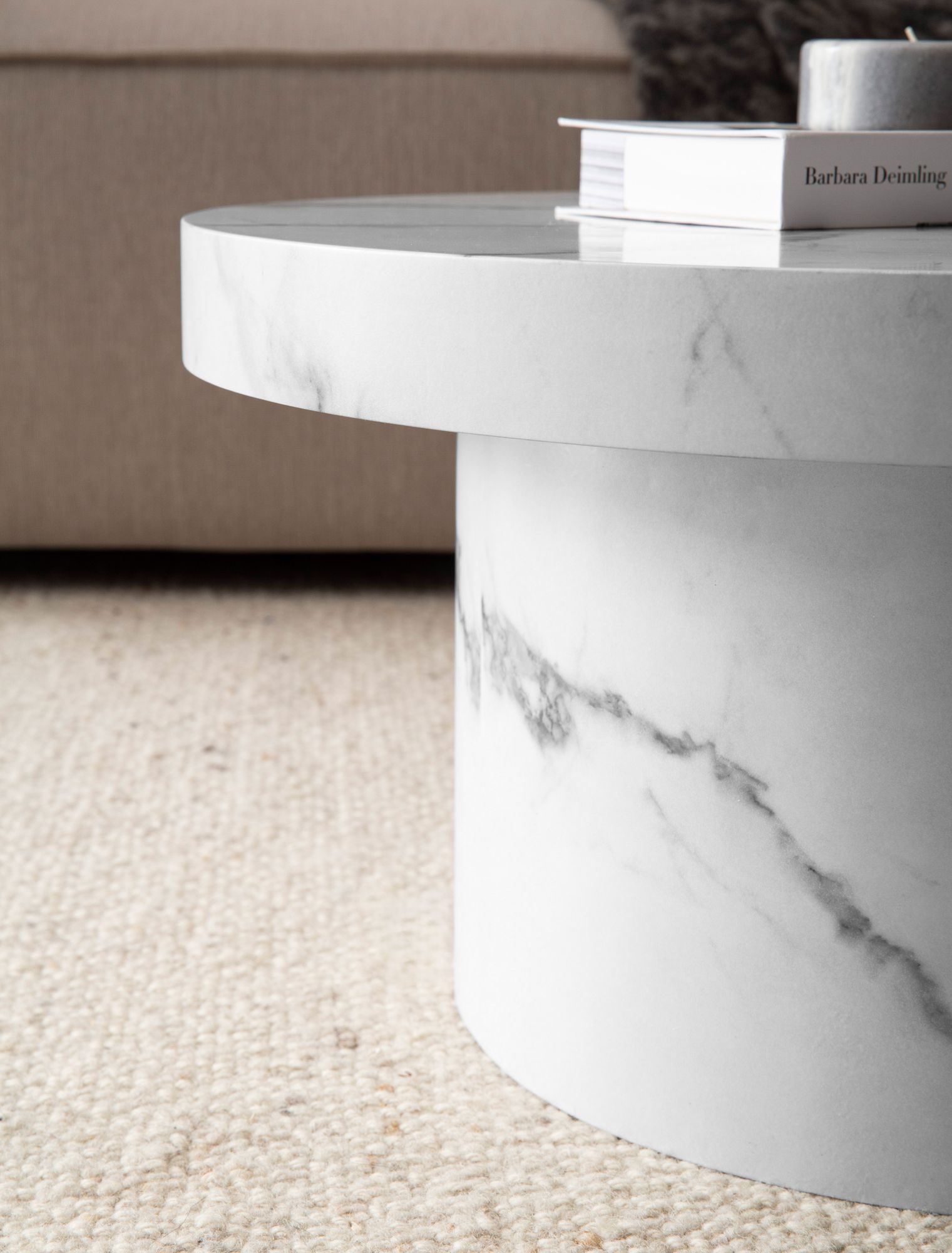 FineBuy Couchtisch 60x60x30 cm Sofatisch Modern, Design Wohnzimmertisch Rund, Loungetisch in Pilz-Form, Kaffeetisch Beistelltisch Klein | Farbe: Schwarz