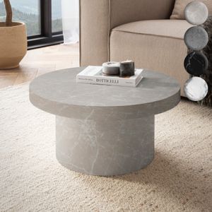 FineBuy Couchtisch 60x60x30 cm Sofatisch Modern, Design Wohnzimmertisch Rund, Lounge Sofatisch in Pilz-Form, Kaffeetisch Beistelltisch Klein