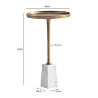 Beistelltisch FineBuy Echter Marmor Ø 34 cm Anstelltisch Wohnzimmertisch Rund – Ansicht 3