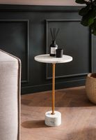Beistelltisch FineBuy Anstelltisch Echter Marmor Ø 30 cm Wohnzimmertisch Rund – Ansicht 2