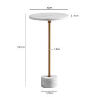 Beistelltisch FineBuy Anstelltisch Echter Marmor Ø 30 cm Wohnzimmertisch Rund – Ansicht 3