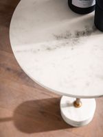 Beistelltisch FineBuy Anstelltisch Echter Marmor Ø 30 cm Wohnzimmertisch Rund – Ansicht 4