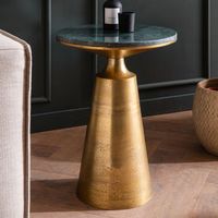 Beistelltisch FineBuy Anstelltisch Echter Marmor 40 cm Wohnzimmertisch Grün – Ansicht 1