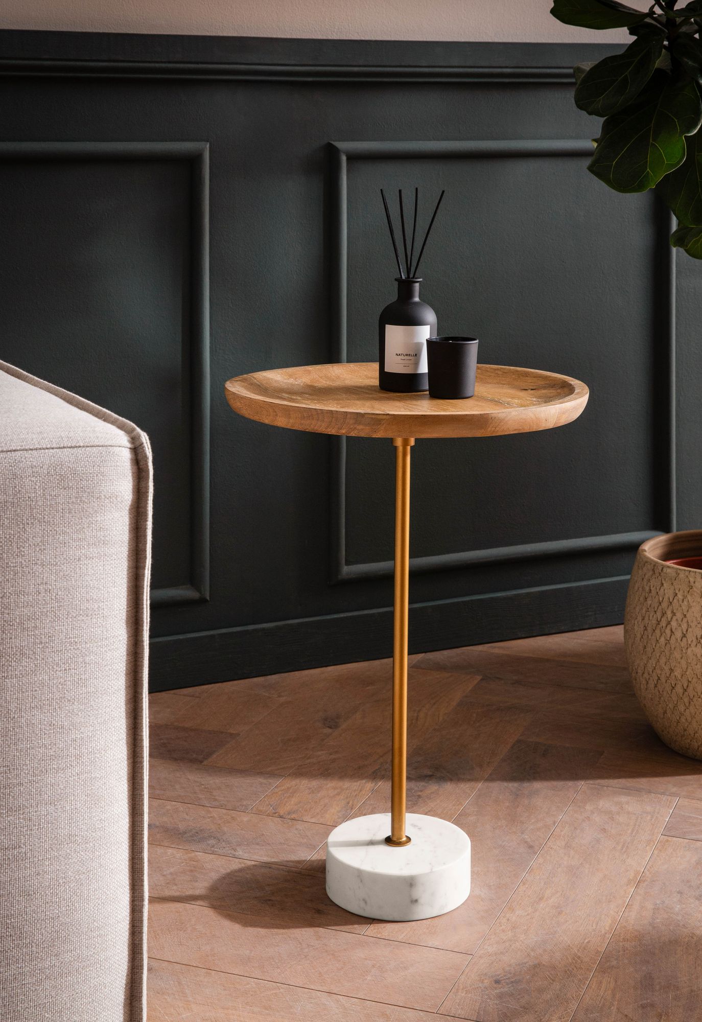 FineBuy Beistelltisch Mango Massivholz Echter Marmor 40x40x55 cm Anstelltisch, Kleiner Abstelltisch Rund, Wohnzimmertisch Couch Modern, Sofatisch Hoch | Farbe: Braun FineBuy Beistelltisch Mango Massivholz Echter Marmor 40x40x55 cm Anstelltisch, Kleiner Abstelltisch Rund, Wohnzimmertisch Couch Modern, Sofatisch Hoch | Farbe: Braun