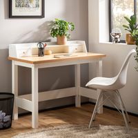 Schreibtisch FineBuy Bürotisch 106 cm Weiß Schublade Platzsparend Computertisch – Ansicht 1