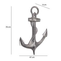 Deko Anker FineBuy Wanddeko 70 cm Silber XXL Maritim Aluminium Modern Wohndeko – Ansicht 3