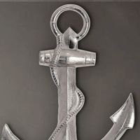 Deko Anker FineBuy Wanddeko 70 cm Silber XXL Maritim Aluminium Modern Wohndeko – Ansicht 5
