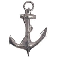 Deko Anker FineBuy Wanddeko 70 cm Silber XXL Maritim Aluminium Modern Wohndeko – Ansicht 6