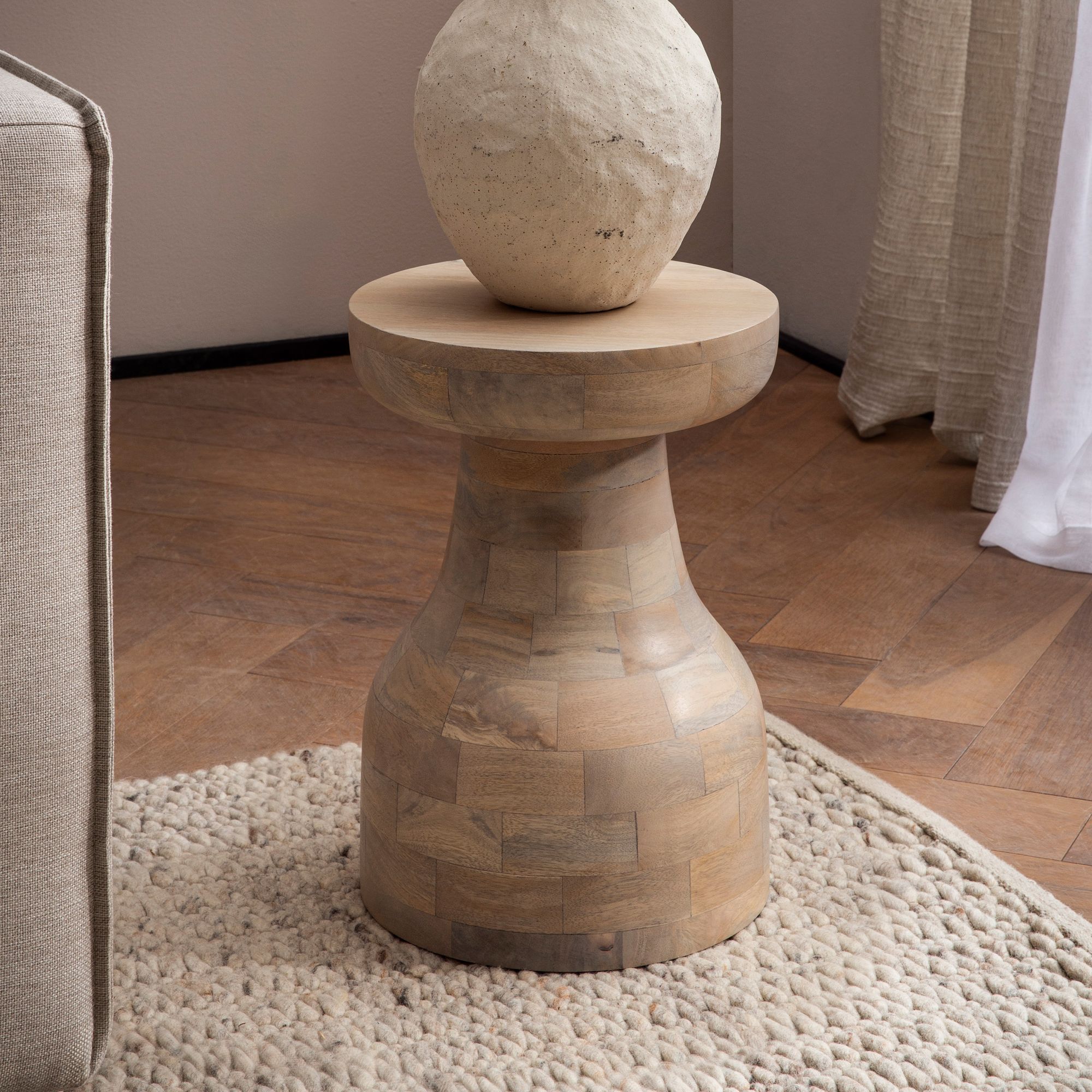 FineBuy Beistelltisch Mango Massivholz Naturgebleicht 30x30x42,5 cm Anstelltisch, Kleiner Abstelltisch Hellbraun Rund, Wohnzimmertisch Couch Modern, Sofatisch Blumentisch Hoch | Farbe: Braun FineBuy Beistelltisch Mango Massivholz Naturgebleicht 30x30x42,5 cm Anstelltisch, Kleiner Abstelltisch Hellbraun Rund, Wohnzimmertisch Couch Modern, Sofatisch Blumentisch Hoch | Farbe: Braun