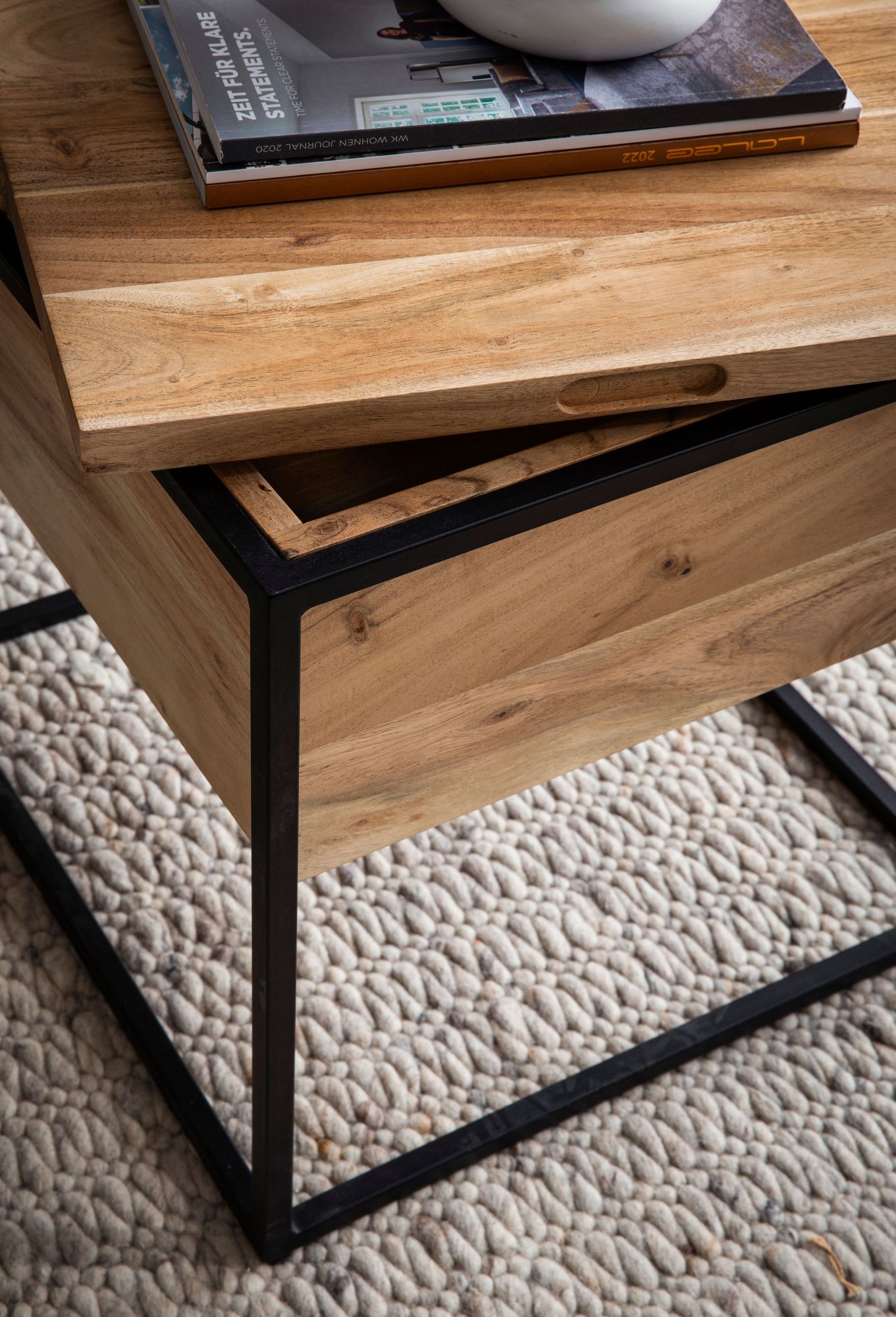 FineBuy Beistelltisch 47x47x51,5 cm Akazie Massivholz Metall Anstelltisch Hellbraun mit Stauraum, Wohnzimmertisch Quadratisch mit abnehmbarem Deckel, Abstelltisch Sofa Zeitlos | Farbe: Braun FineBuy Beistelltisch 47x47x51,5 cm Akazie Massivholz Metall Anstelltisch Hellbraun mit Stauraum, Wohnzimmertisch Quadratisch mit abnehmbarem Deckel, Abstelltisch Sofa Zeitlos | Farbe: Braun