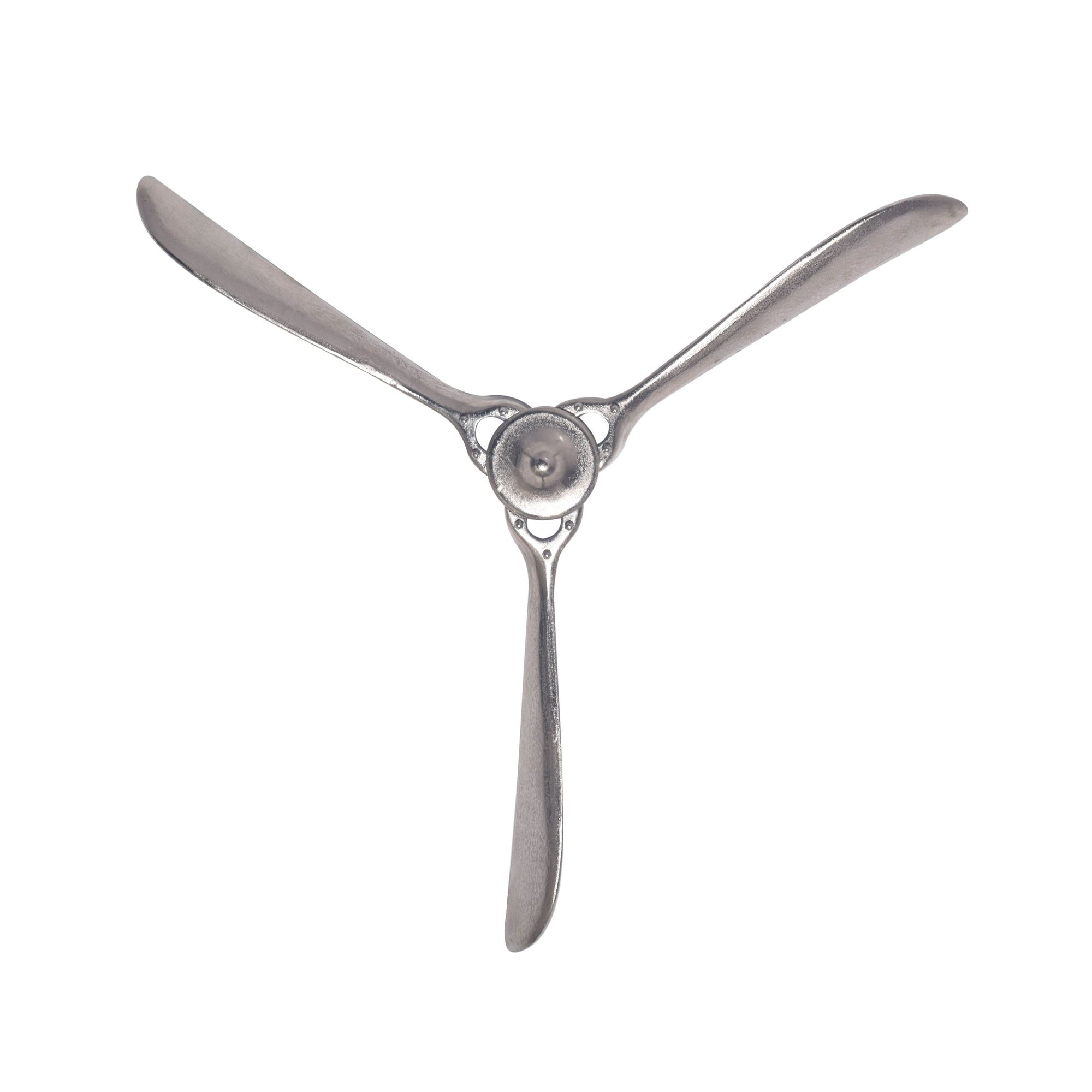 FineBuy Deko Propeller 85x85 cm Metall Flugzeug Wandpropeller, Wohndeko Große Aluminium-Figur, Wanddekoration Dekoration für Zuhause, XXL Wandschmuck, Wanddeko Modern | Farbe: Silber