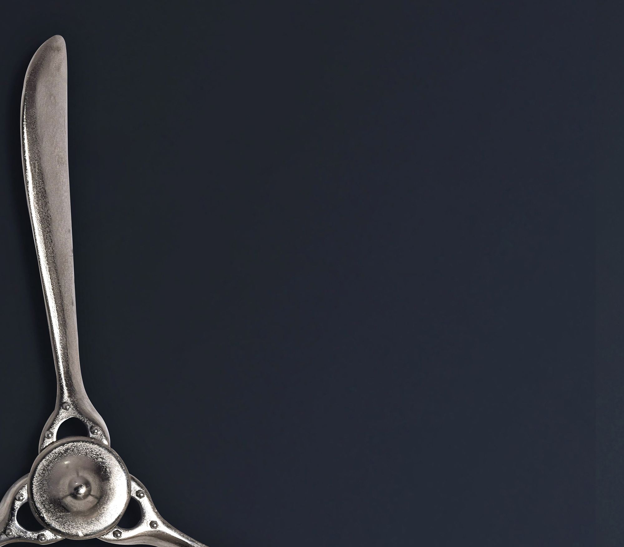 FineBuy Deko Propeller 85x85 cm Metall Flugzeug Wandpropeller, Wohndeko Große Aluminium-Figur, Wanddekoration Dekoration für Zuhause, XXL Wandschmuck, Wanddeko Modern | Farbe: Silber