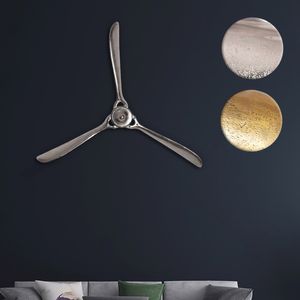 SV108484 FineBuy Deko Propeller 85x85 cm Metall Flugzeug Wandpropeller, Wohndeko Große Aluminium-Figur, Wanddekoration Dekoration für Zuhause, XXL Wandschmuck, Wanddeko Modern