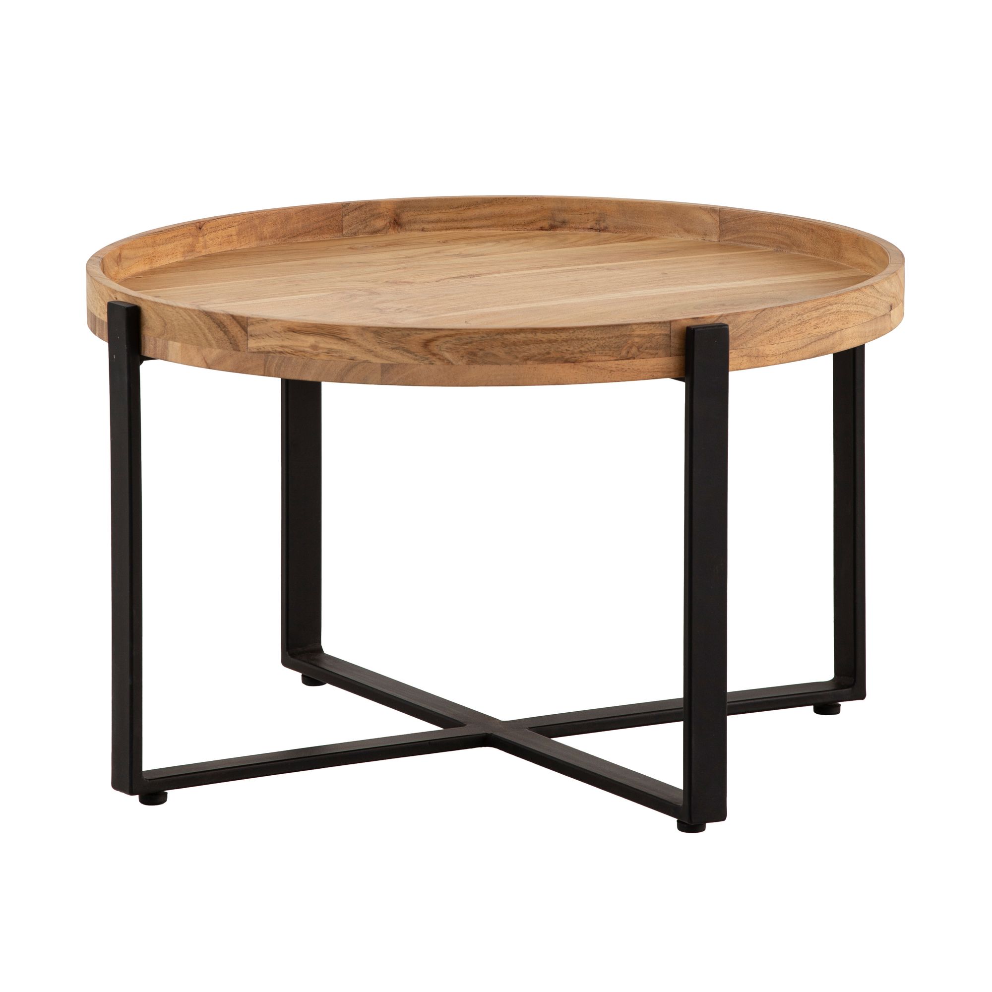 FineBuy Couchtisch 60x60x36 cm Akazie Massivholz Metall Hellbraun Sofatisch Rund, Design Wohnzimmertisch mit erhöhtem Rand, Industrial Kaffeetisch Wohnzimmer Modern | Farbe: Braun FineBuy Couchtisch 60x60x36 cm Akazie Massivholz Metall Hellbraun Sofatisch Rund, Design Wohnzimmertisch mit erhöhtem Rand, Industrial Kaffeetisch Wohnzimmer Modern | Farbe: Braun