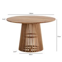 Esstisch rund Ø 120 Massivholz Natur Esszimmertisch Design Küchentisch massiv – Ansicht 3