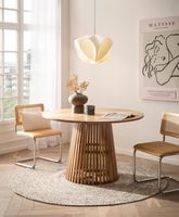 Esstisch rund Ø 120 Massivholz Natur Esszimmertisch Design Küchentisch massiv – Ansicht 2