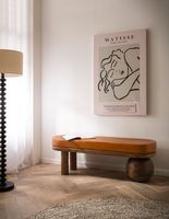 Sitzbank FineBuy Flurbank Echtleder Holz Massiv 140 cm Polsterbank Bank Braun – Ansicht 2