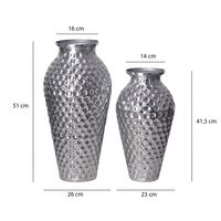 Vase 2er Set FineBuy Blumenvase Aluminium Amphore Tischvase Rund Dekovase – Ansicht 3