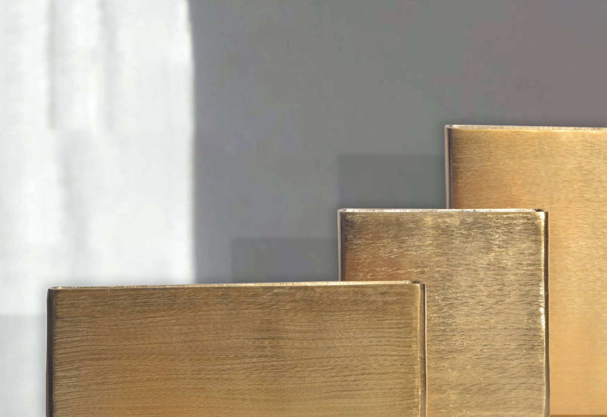 FineBuy Deko Vase 3er Set Aluminium Blumenvase Modern, Dekovase Eckig 3-teilig für Blumen, Alu Tischvase Wohndeko Metall Tischdeko Handgefertigt | Farbe: Silber