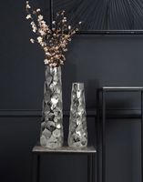 Vase 2er Set FineBuy Blumenvase Aluminium Tischvase Hammerschlag Dekovase Modern – Ansicht 2