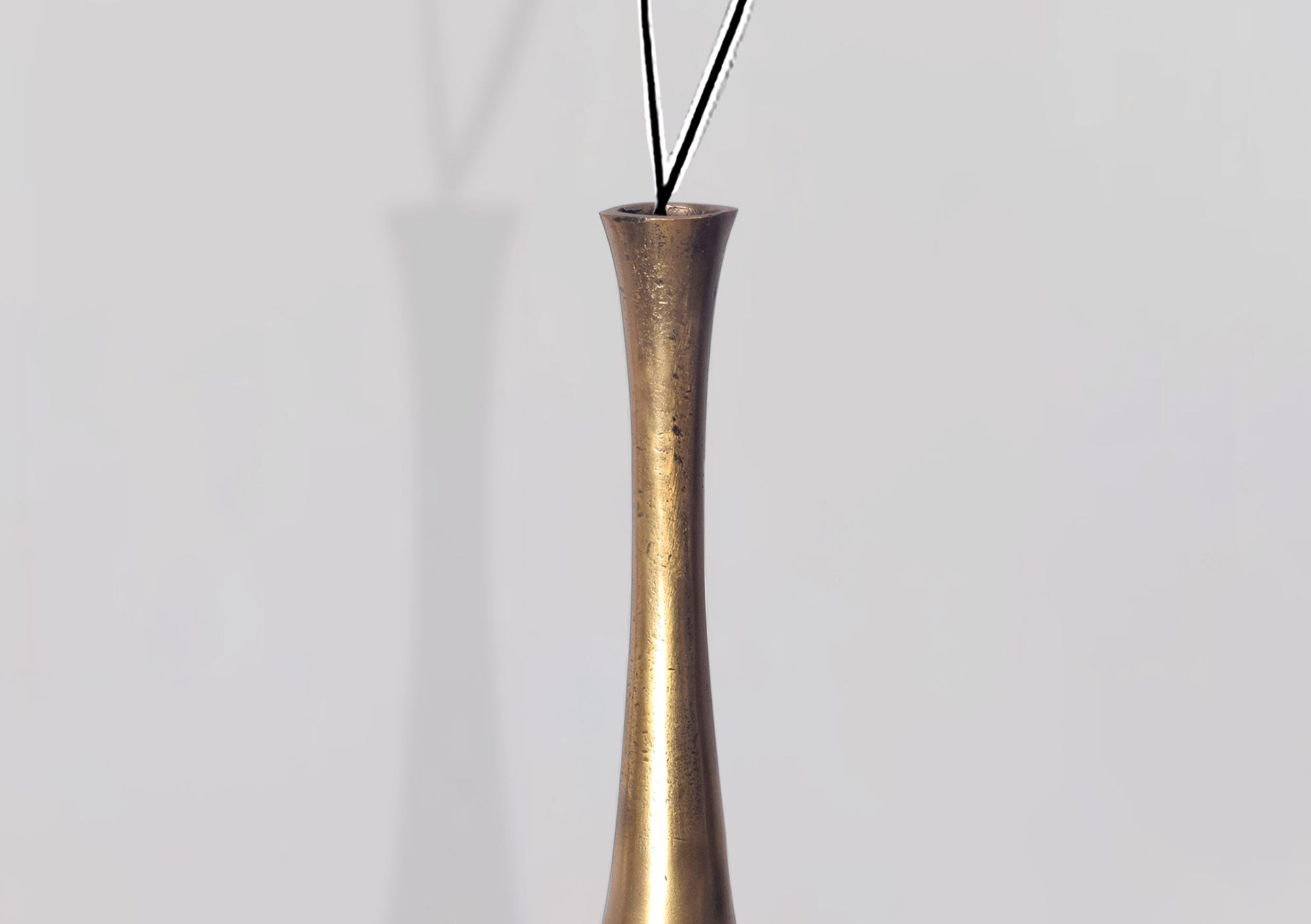 FineBuy Deko Vase Aluminium Gold Blumenvase Modern Groß, Dekovase Extravagant für Blumen, XXL Alu Bodenvase Metall Wohndeko Handgefertigt | Farbe: Gold