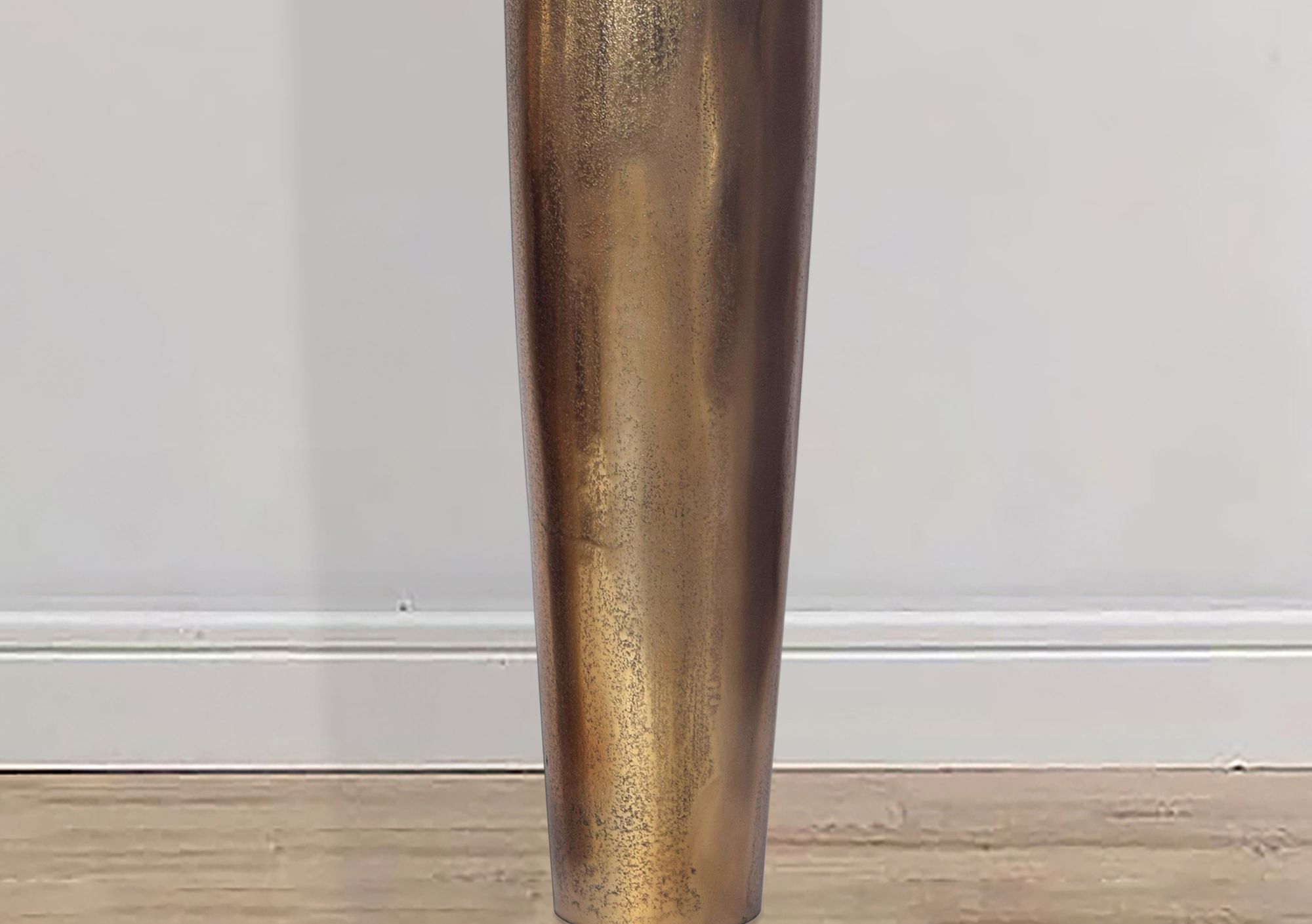 FineBuy Deko Vase Aluminium Gold Blumenvase Modern Groß, Dekovase Extravagant für Blumen, XXL Alu Bodenvase Metall Wohndeko Handgefertigt | Farbe: Gold