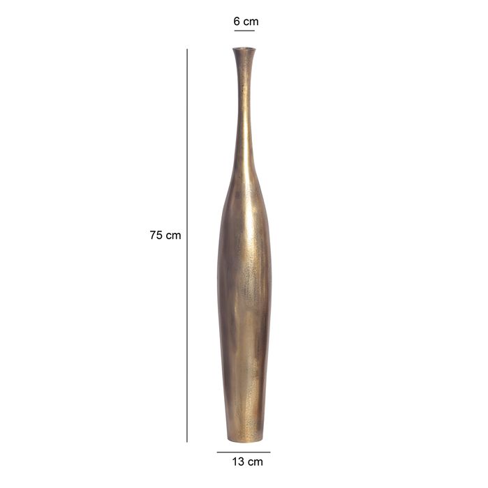Vase FineBuy Aluminium Gold Blumenvase XXL Bodenvase Wohndeko Groß Alu Modern – Maßzeichnung