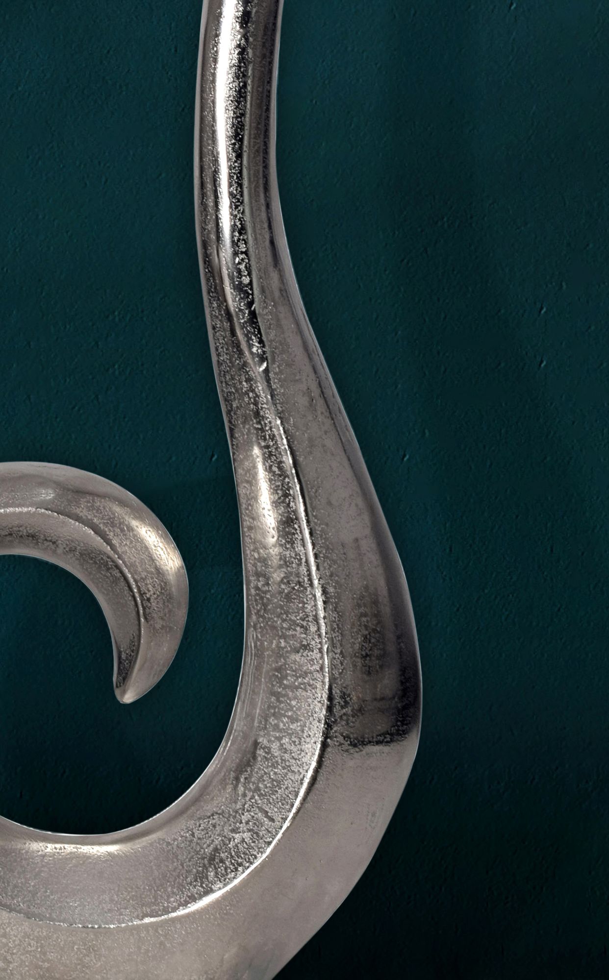 FineBuy Deko Vase 47 cm Aluminium Spirale Blumenvase Modern Klein, Dekovase Extravagant für Blumen, Alu Tischvase Wohndeko Tischdeko Handgefertigt | Farbe: Gold