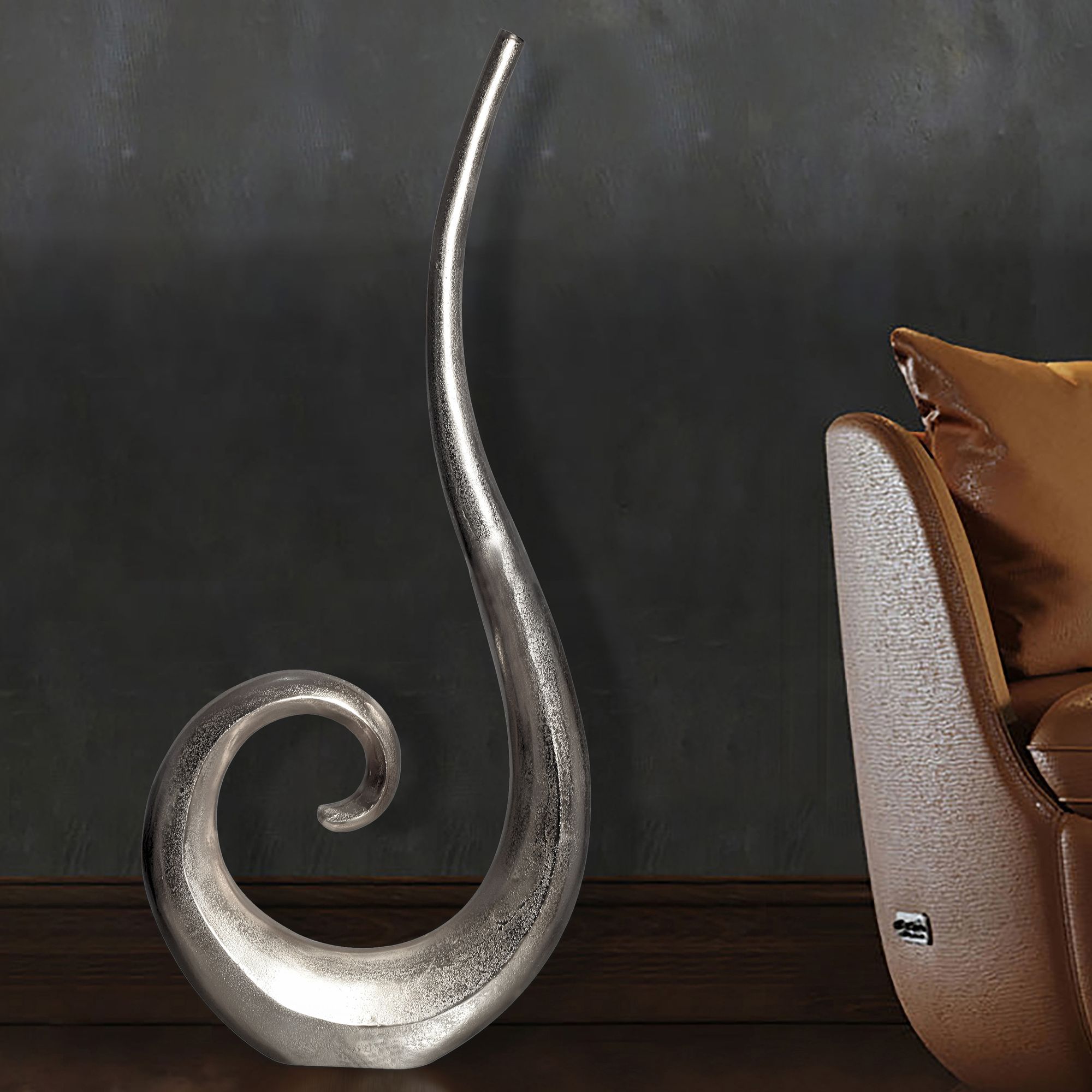 FineBuy Deko Vase 100 cm Aluminium Spirale Blumenvase Modern Groß, Dekovase Extravagant für Blumen, XXL Alu Bodenvase Metall Wohndeko Handgefertigt | Farbe: Silber FineBuy Deko Vase 100 cm Aluminium Spirale Blumenvase Modern Groß, Dekovase Extravagant für Blumen, XXL Alu Bodenvase Metall Wohndeko Handgefertigt | Farbe: Silber