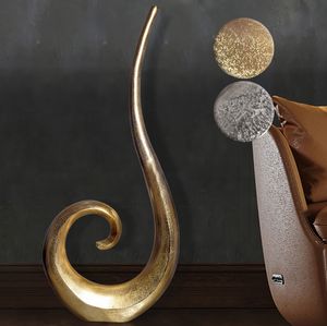 SV108817 FineBuy Deko Vase 100 cm Aluminium Spirale Blumenvase Modern Groß, Dekovase Extravagant für Blumen, XXL Alu Bodenvase Metall Wohndeko Handgefertigt