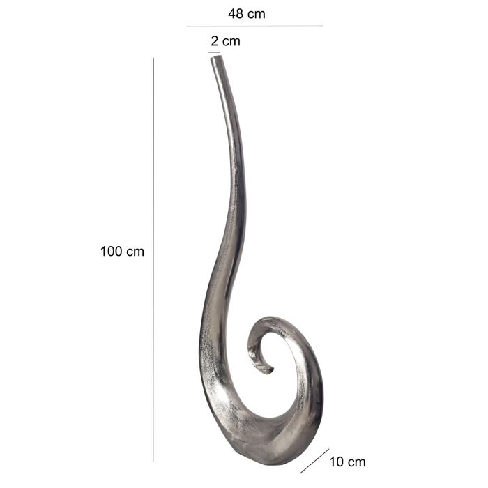 Vase 100 cm Aluminium Blumenvase Spirale Bodenvase Wohndeko Groß Dekovase Modern – Maßzeichnung