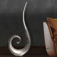 Vase 100 cm Aluminium Blumenvase Spirale Bodenvase Wohndeko Groß Dekovase Modern – Ansicht 1
