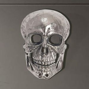 FineBuy Wanddeko Totenkopf Aluminium 41 cm Schädel Groß, Design Wanddekoration Metall Deko Alu Modern, Wohndeko Skull, Wandskulptur Dekoration Wohnaccessoire