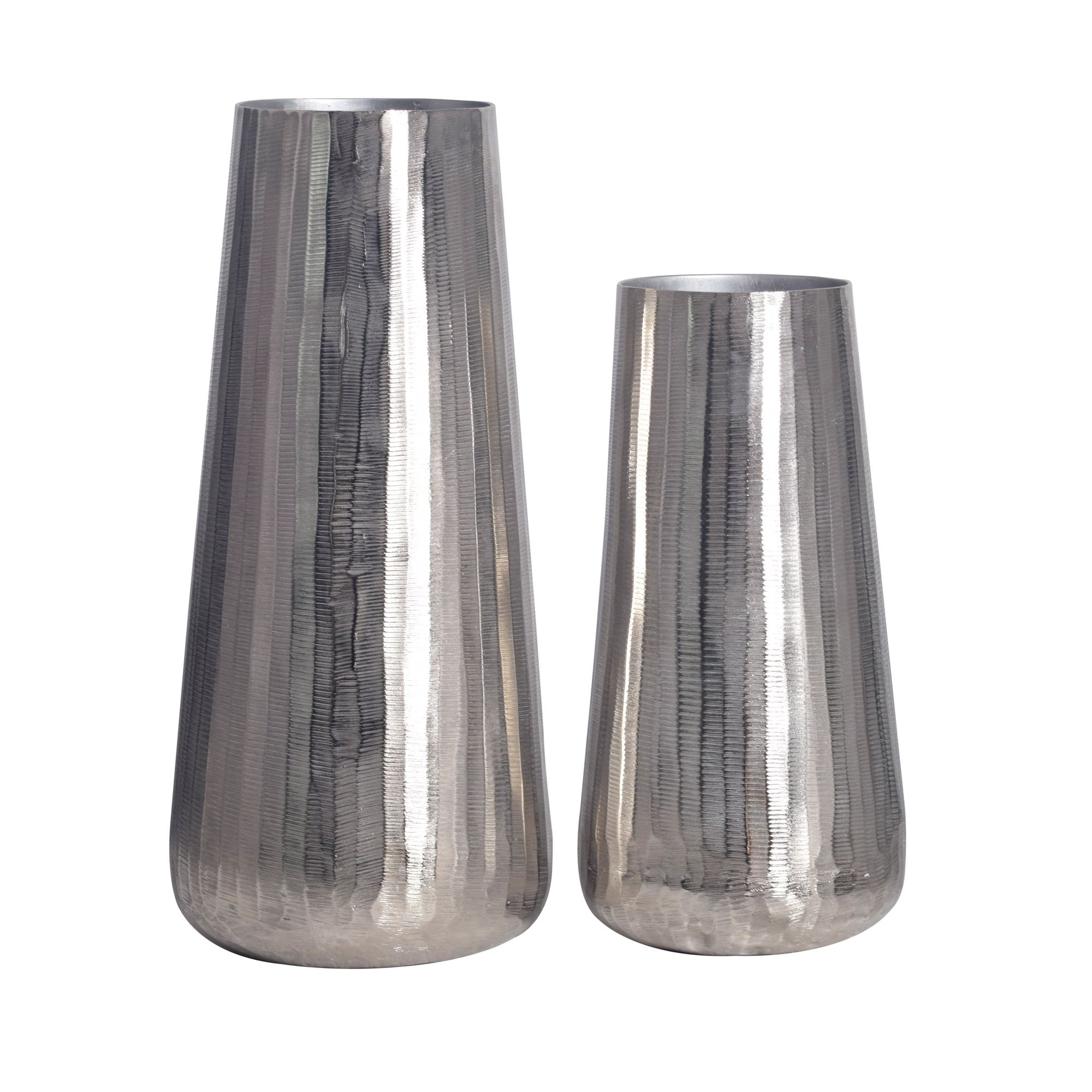 FineBuy Deko Vase 2er Set Aluminium Silber Rund Blumenvase Modern, Dekovase 2-teilig für Blumen, Alu Tischvase Wohndeko Metall Tischdeko Handgefertigt | Farbe: Silber FineBuy Deko Vase 2er Set Aluminium Silber Rund Blumenvase Modern, Dekovase 2-teilig für Blumen, Alu Tischvase Wohndeko Metall Tischdeko Handgefertigt | Farbe: Silber