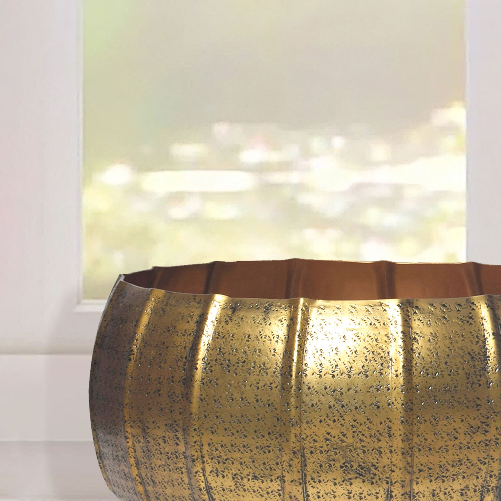 FineBuy Pflanzgefäß 2er Set Metall Pflanzkübel, Design Pflanzenkübel Aluminium Rund Indoor, Blumenkübel Pflanzschale 2-teilig Punziert | Farbe: Silber