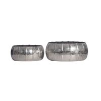 Pflanzgefäß 2er Set FineBuy Metall Schale Deko Blumentopf Rund Hammerschlag – Ansicht 6