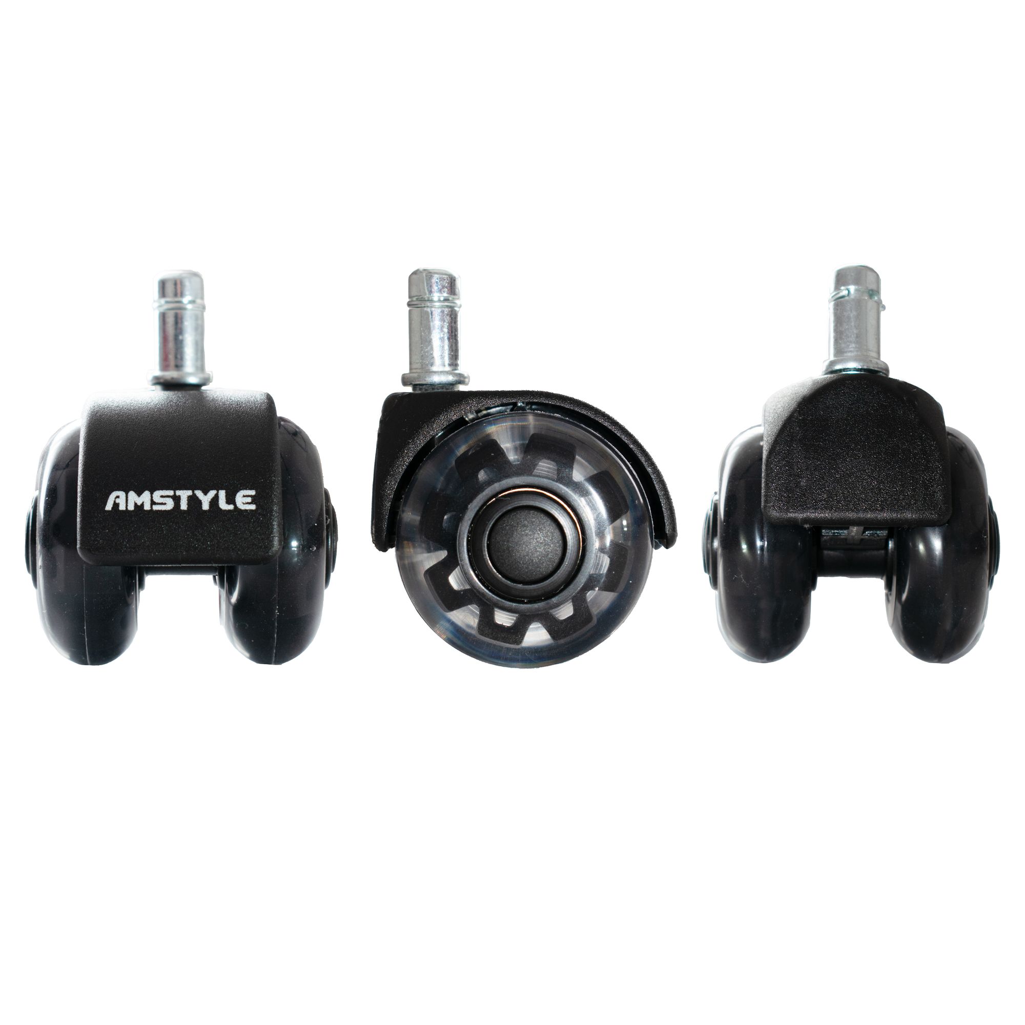 FineBuy 5er Set leichtgängige Universal-Schwerlastrollen für Bürostuhl 11 mm Stift / Durchmesser 50 mm, Leise Premium Hartbodenrollen Bürostuhlrollen, Drehstuhlrollen Doppellaufrollen | Farbe: Silber FineBuy 5er Set leichtgängige Universal-Schwerlastrollen für Bürostuhl 11 mm Stift / Durchmesser 50 mm, Leise Premium Hartbodenrollen Bürostuhlrollen, Drehstuhlrollen Doppellaufrollen | Farbe: Silber