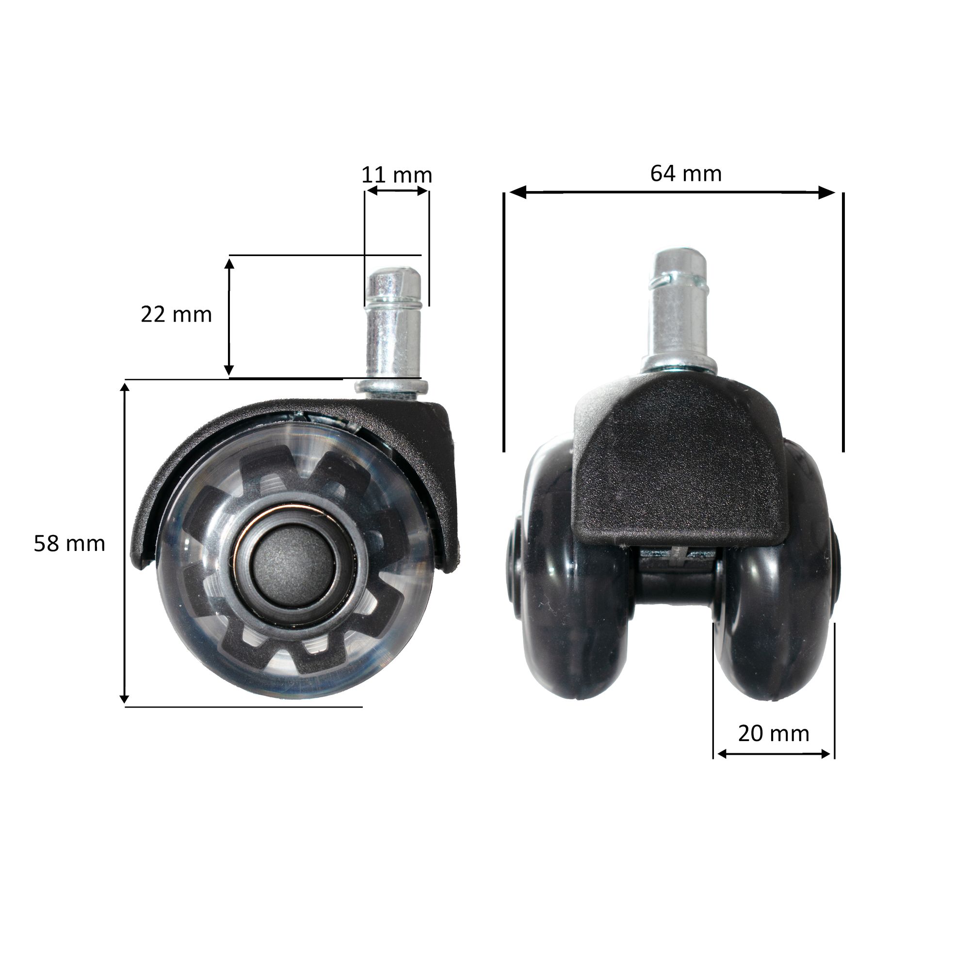 FineBuy 5er Set leichtgängige Universal-Schwerlastrollen für Bürostuhl 11 mm Stift / Durchmesser 50 mm, Leise Premium Hartbodenrollen Bürostuhlrollen, Drehstuhlrollen Doppellaufrollen | Farbe: Silber FineBuy 5er Set leichtgängige Universal-Schwerlastrollen für Bürostuhl 11 mm Stift / Durchmesser 50 mm, Leise Premium Hartbodenrollen Bürostuhlrollen, Drehstuhlrollen Doppellaufrollen | Farbe: Silber