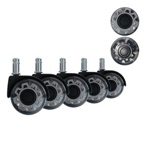 SV109356 FineBuy 5er Set leichtgängige Universal-Schwerlastrollen für Bürostuhl 11 mm Stift / Durchmesser 50 mm, Leise Premium Bürostuhlrollen, Drehstuhlrollen Doppellaufrollen