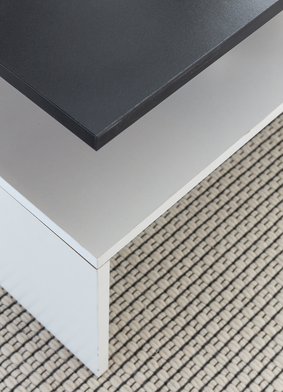 FineBuy Wohnzimmertisch 90 x 43 x 60 cm mit Ablage Holz Schwarz / Weiß, Design Wohnzimmer Couchtisch Zweiteilig mit Stauraum, Sofatisch Eckig Kaffeetisch Modern, Loungetisch Groß & Hoch | Farbe: Weiß