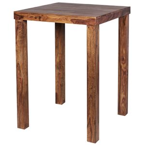 FB109738 FineBuy Bartisch Massivholz Sheesham 80 x 80 x 110 cm Bistro-Tisch modern Landhaus-Stil Steh-Tisch quadratisch dunkel-braun Natur-Produkt Massiv-Holz-Möbel Hausbar Esstisch Echt-Holz unbehandelt