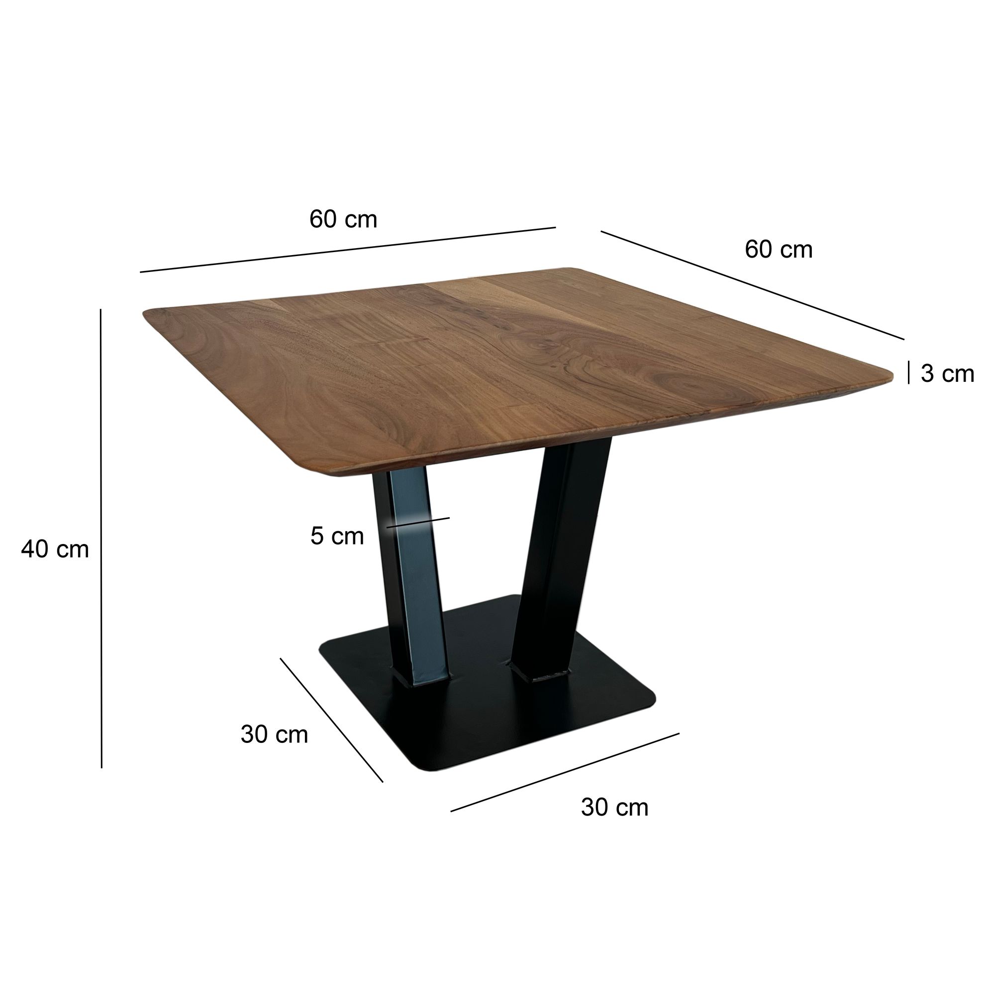 FineBuy Couchtisch 60x60x40 cm Akazie Massivholz Metall Sofatisch Quadratisch, Design Wohnzimmertisch mit natürlicher Holzmaserung, Industrial Kaffeetisch Wohnzimmer Modern | Farbe: Braun FineBuy Couchtisch 60x60x40 cm Akazie Massivholz Metall Sofatisch Quadratisch, Design Wohnzimmertisch mit natürlicher Holzmaserung, Industrial Kaffeetisch Wohnzimmer Modern | Farbe: Braun