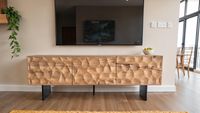 TV Schrank FineBuy Lowboard 160 cm Holz Massiv Fernsehkommode Fernsehschrank – Ansicht 2