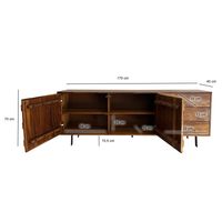 Sideboard FineBuy Kommode Sheesham Massivholz 175 cm Anrichte Loft Industrial – Ansicht 3