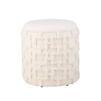 Hocker FineBuy Sitzhocker mit Stauraum Stoff Creme Ottoman Rund 40 cm Modern – Ansicht 6