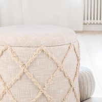 Sitzhocker FineBuy Hocker mit Stauraum rund 40 cm Baumwolle Boho Polsterhocker – Ansicht 5
