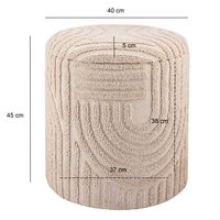 Dekohocker FineBuy Sitzhocker mit Stauraum Baumwolle rund 40x45 cm Beige Boho – Ansicht 3