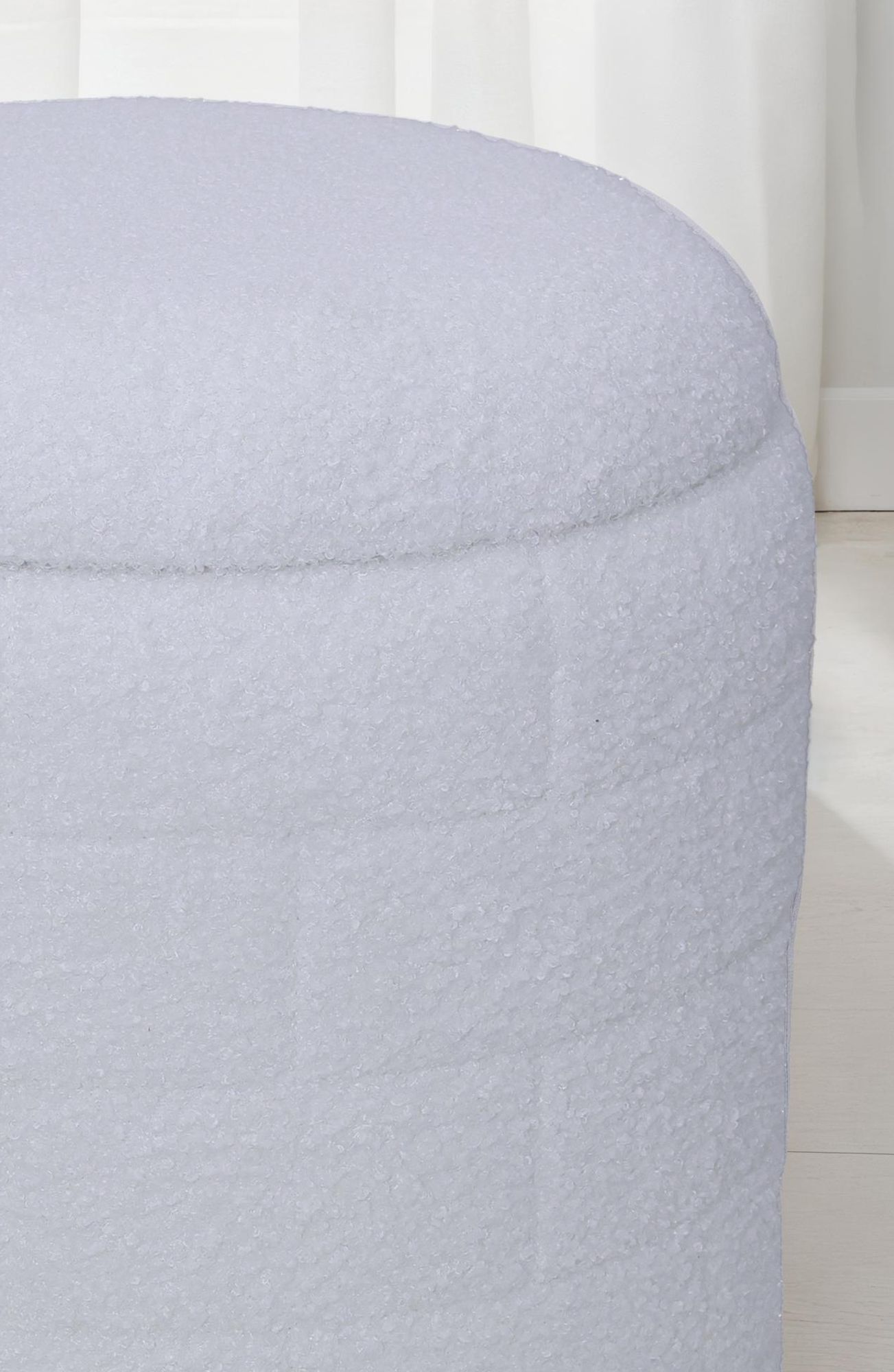 FineBuy Sitzhocker mit Stauraum 40x40x45 cm, Runder Stoffhocker Weiß mit abnehmbarem Deckel, Aufbewahrungshocker gepolstert, Moderner Beistellhocker für Wohnzimmer | Farbe: Weiß